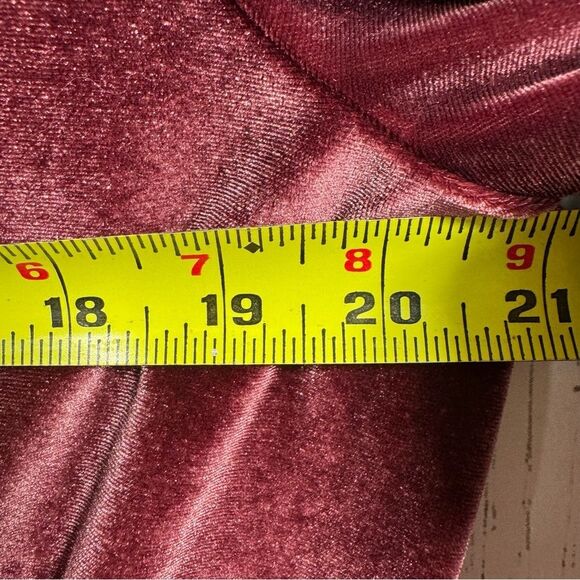 Express Velvet Wrap Bodysuit Burgundy Long Sleeve XS Holiday Night Out Elegant - Picture 15 of 16